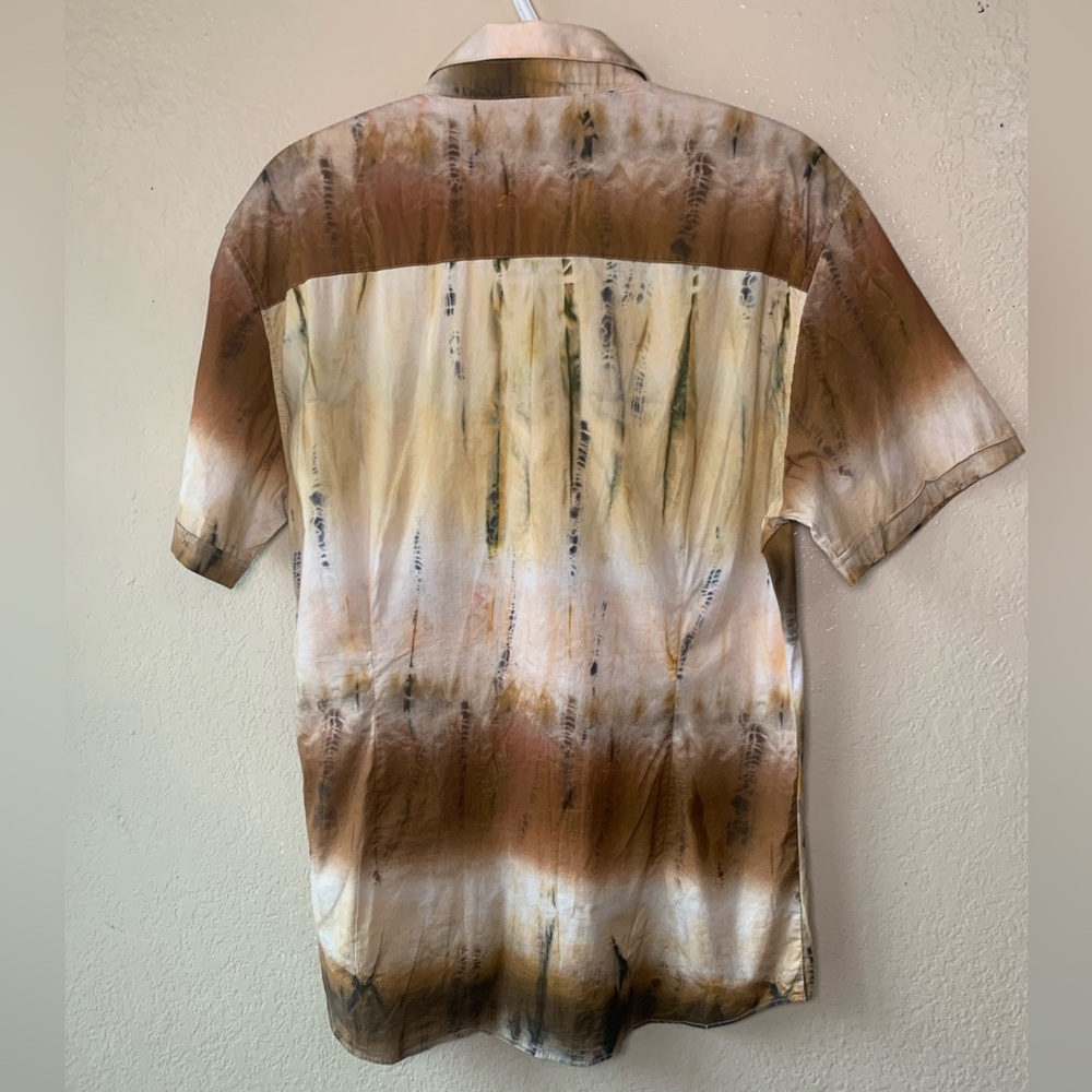 FATHER SONS Tie Dye Stretch Slim Fit Button Down Streetwear Shirt Size XL - Picture 3 of 8